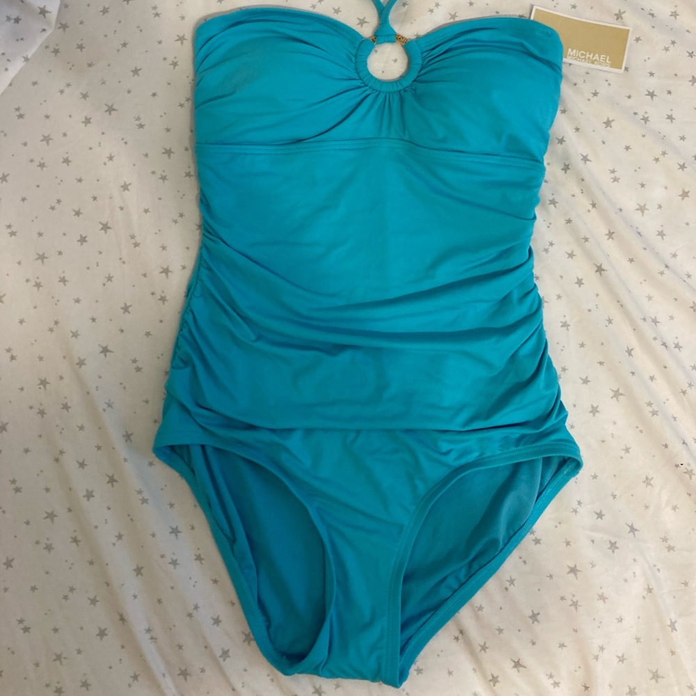Michael Kors Turquoise One Piece Bathing Suit NWT